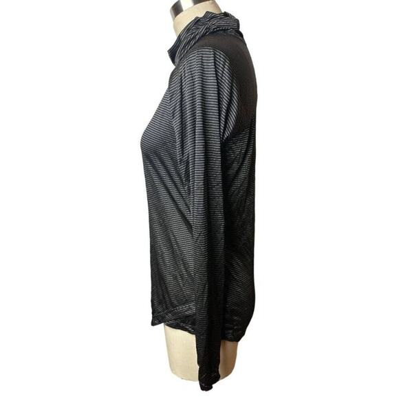 Moret Ultra Black Gold Stripe Turtleneck Athletic Layer Top Women's Size M - Picture 2 of 10